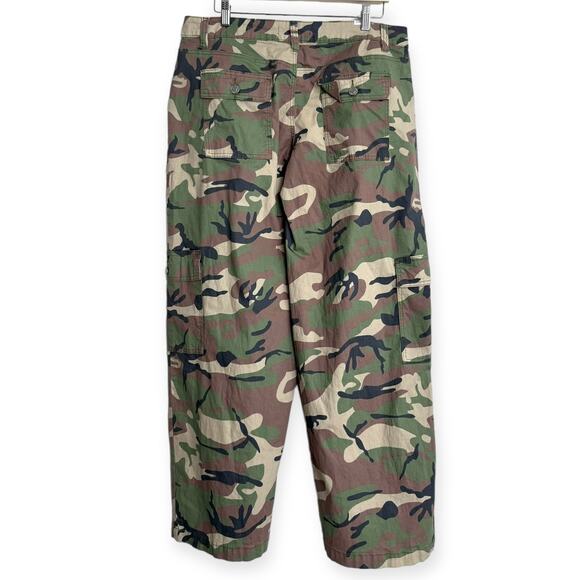 Almost Famous Wide Leg Camouflage Stretch Cotton Cargo Pants Women's Size XL - Picture 2 of 10